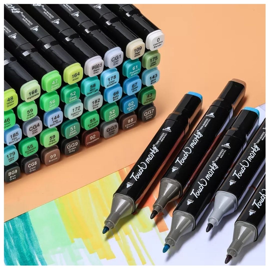 MARCADORES PLUMONES DOBLE PUNTA 168 COLORES