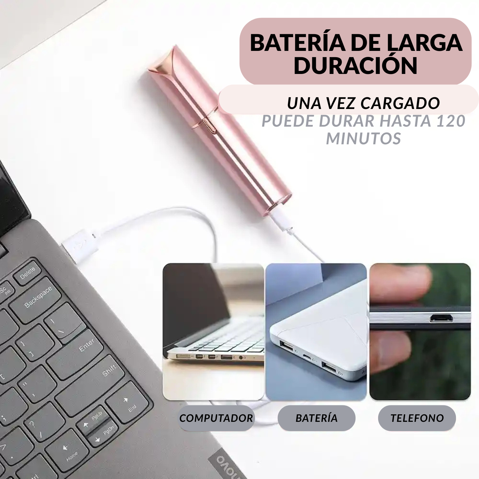 Depiladora Facial Tipo Flawless Recargable